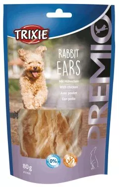 Trixie Rabbit Ears Premio Лакомство для собак, с кроличьими ушами и куриным филе, 80 г