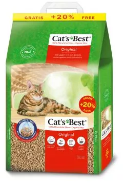 Наполнитель Cat’s Best Original для кошачьего туалета, древесный, 10+2 л/5,2 кг (JRS319116/1163)