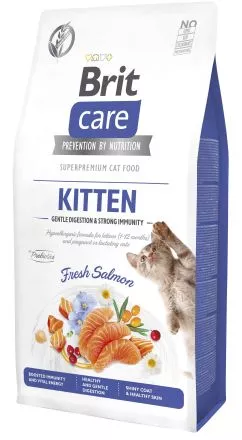 Сухой корм Brit Care Cat by Nutrition Kitten Gentle Digestion Strong Immunity для котят, с лососем, 7 кг (172543)