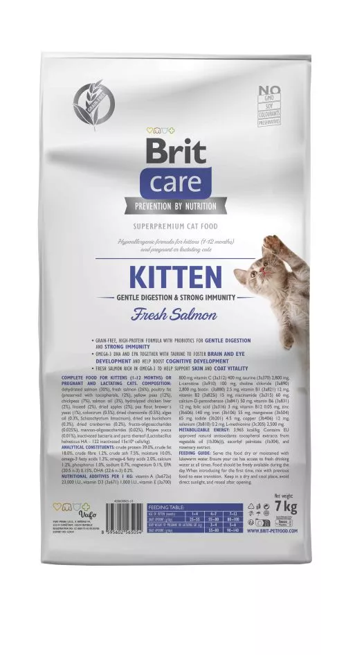 Сухий корм Brit Care Cat by Nutrition Kitten Gentle Digestion Strong Immunity для кошенят, з лососем, 7 кг (172543) - фото №3