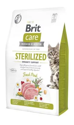Сухий корм Brit Care Cat by Nutrition Sterilized Immunity Support для стерилізованих котів, зі свининою, 2 кг (172545)