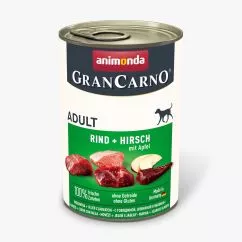 Вологий корм Animonda GranCarno для дорослих собак, з яловичиною, олениною та яблуком, 400 г (AM-82753)