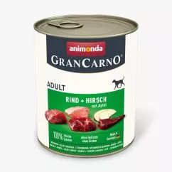 Вологий корм Animonda GranCarno для дорослих собак, з яловичиною, олениною та яблуком, 800 г (AM-82764)
