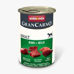 Вологий корм Animonda GranCarno для дорослих собак, з яловичиною та дичиною, 400 г (AM-82736)