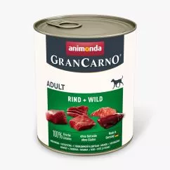 Вологий корм Animonda GranCarno для дорослих собак, з яловичиною та дичиною, 800 г (AM-82745)