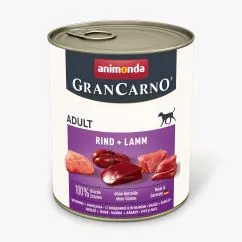 Вологий корм Animonda GranCarno для дорослих собак, з яловичиною та ягням, 800 г (AM-82742)