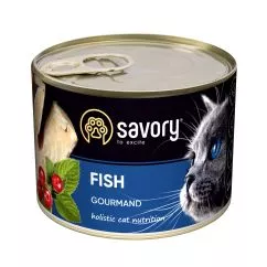 Вологий корм Savory для для дорослих вибагливих котів, з рибою, 200 г (30648)