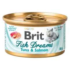 Brit Fish Dreams 80 г (лосось та тунець) вологий корм для котів