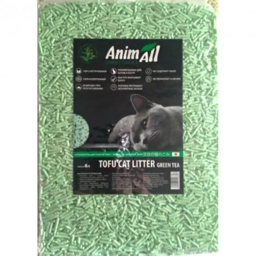 Наполнитель для кошачьего туалета AnimAll ТОФУ Зеленый чай 4.66 кг / 10 л (4820224500881) - фото №2