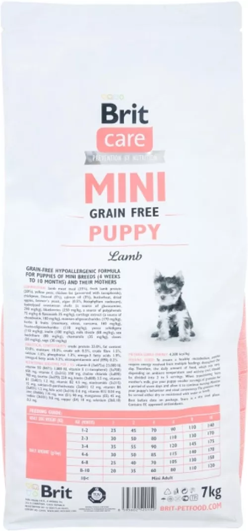 Brit Care Mini Grain Free Puppy Lamb 7 kg сухой корм для щенков и молодых собак миниатюрных пород - фото №2