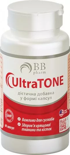Хондропротектор BB Pharm UltraTONE Хондроитин + Глюкозамін + Сірка + Колаген 60 капсул (7640162326094)