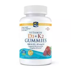 Вітамін Д3 + K2 Nordic Naturals Vitamin D3 + K2 Gummies 1000 IU/45 mcg 60 жувальних таблеток (768990311604)