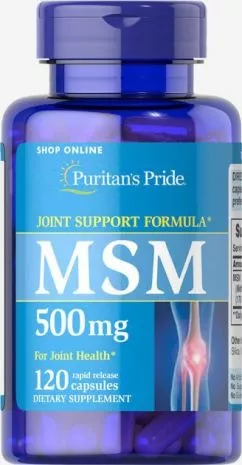 Натуральна домішка Puritan's Pride MSM 500 мг 120 капсул (074312123078)