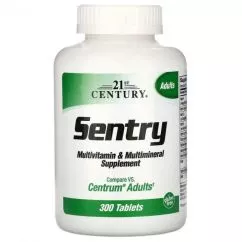 Мультивитаминная и мультиминеральная добавка 21st Century, Sentry, комплекс, 300 таблеток (740985223802)