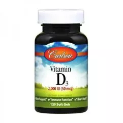 Витамин Д3, витамин D3, Carlson Labs, 2000 МЕ (50 мкг), 120 гелевых капсул (CAR-01461)