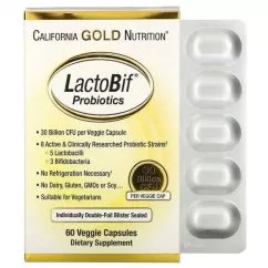 Пробіотики California Gold Nutrition LactoBif 60 рослинних капсул (898220009657)