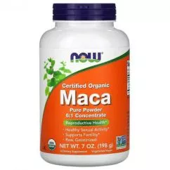 Естественная добавка NOW Maca Pure Certified Organic, 198 грамм (733739050359)