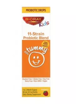 Смесь из 11 штаммов пробиотиков со вкусом малины Bioray Inc Kids NDF Tummy 60 мл.