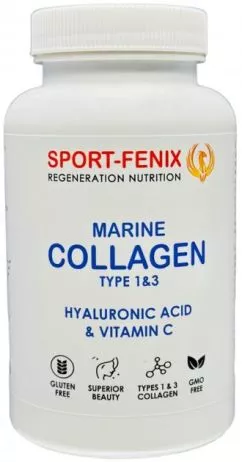 Коллаген SPORT-FENIX Marine Collagen Type II с гиалуроновой кислотой и витамином С 120 капсул (4820259600310)