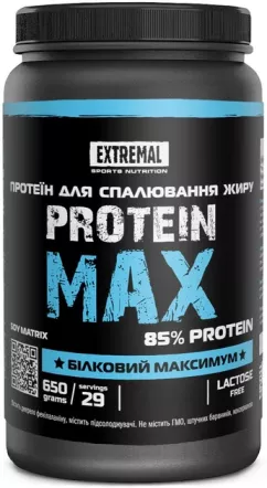 Протеїн ізолят для схуднення Extremal Protein max 90% 650 г Соєвий Протеїн для спалювання жиру Тірамісу десерт