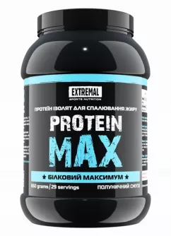Протеїн ізолят для схуднення Extremal Protein max 90% 650 г Соєвий Протеїн для спалювання жиру Полуничний смузі