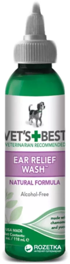 Рідкий очисник VET`S BEST Ear Relief Wash для вух для собак 118 мл (vb10021)
