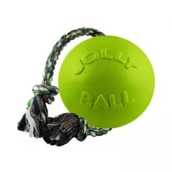 Іграшка для собак Jolly Pet м'яч із канатом ROMP-N-ROLL зелений 12 см (645GR)