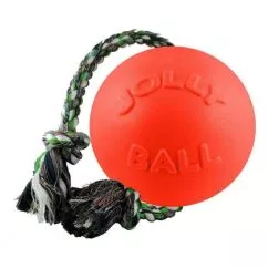 Мяч с канатом для собак ROMP-N-ROLL 22 см Оранжевый (608OR)