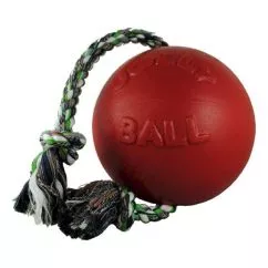 Мяч с канатом для собак ROMP-N-ROLL 22 см Красный (608RD)