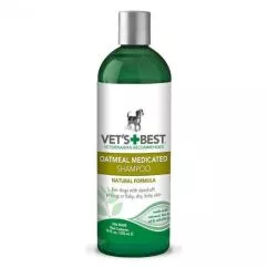 Терапевтичний шампунь від лупи, лущення, для сухої шкіри VET`S BEST Oatmeal Medicated Shampoo 470 мл (0031658103447)