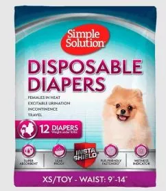 Гигиенические подкладки для животных Simple Solution Disposable Diapers XS/TOY 12шт (ss10650)