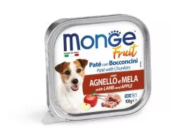 Вологий корм Monge Dog FRUIT з ягням та яблуком 0,1кг (70013222)
