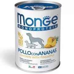 Вологий корм Monge Dog FRUIT MONOPROTEIN курка з ананасом 0,4кг (70014311)