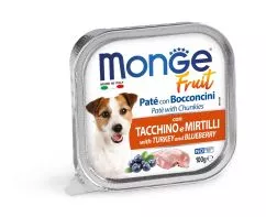 Вологий корм Monge Dog FRUIT з індичкою та чорницею 0,1кг (70013208)