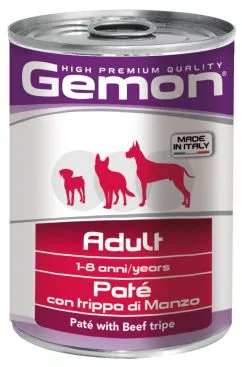 Влажный корм GEMON Dog Wet Adult паштет с говяжьим рубцом 0,4кг (70387804)