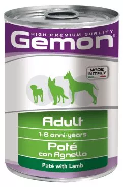 Влажный корм GEMON Dog Wet Adult паштет с ягненком 0,4кг (70387811)