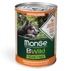 Вологий корм Monge Dog Wet Bwild Puppy & Junior качка, гарбуз та цукіні 0,4кг (70012607)