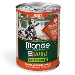 Влажный корм Monge Dog Wet Bwild Adult индейка, тыква и цуккини 0,4кг (70012645)