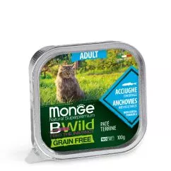 Вологий корм Monge Cat Bwild Grain Free Wet Adult анчоус з овочами 0,1кг (70012874)