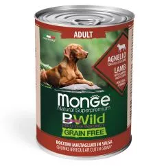 Влажный корм Monge Dog Wet Bwild Adult ягненок, тыква и цуккини 0,4кг (70012614)