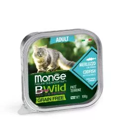 Вологий корм Monge Cat Bwild Grain Free Wet Adult тріска з овочами 0,1кг (70012867)