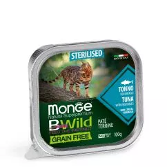 Влажный корм Monge Cat Bwild Grain Free Wet Sterilised тунец с овощами 0,1кг (70012898)