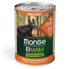 Влажный корм Monge Dog Wet Bwild Mini Adult утка, тыква и цуккини 0,4кг (70012638)