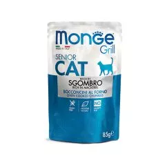 Влажный корм Monge Cat GRILL Senior макрель (скумбрия) 0,085кг (70013666)