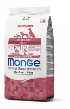 Сухой корм Monge Dog All breeds Adult говядина с рисом 2,5кг (70004947)