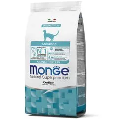 Сухой корм Monge Cat Sterilised с треской 1,5кг (70005531)