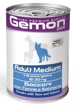 Вологий корм GEMON Dog Wet Medium Adult шматочки з тунцем та лососем 0,415кг (70387880)