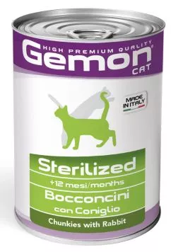 Влажный корм GEMON Cat Wet Sterilised кролик 0,415кг (70300711)