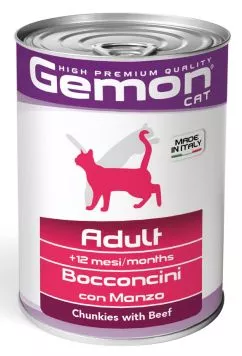 Влажный корм GEMON Cat Wet Adult с кусочками говядины 0,415кг (70300704)