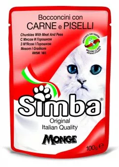 Влажный корм SIMBA Cat Wet мясной 0,1кг (70009348)